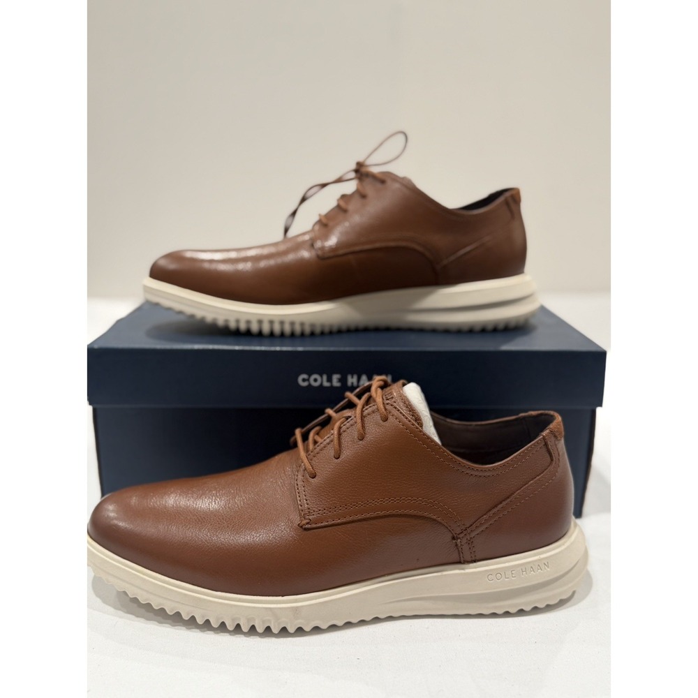 Cole Haan Grand+ Plain Toe Oxford British Tan Leather Shoes Men's 11.5 M C36935